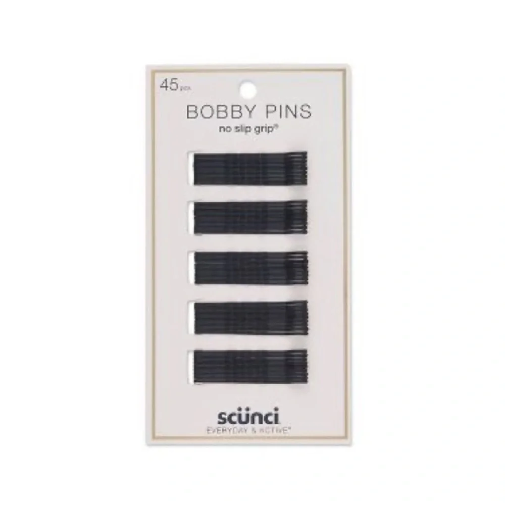 scunci Matte Black No‎ Slip Grip Bobby Pins- 45ct